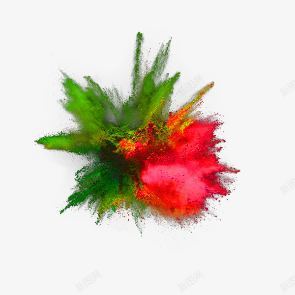 创意合成喷溅的粉尘绿色和红色png免抠素材_新图网 https://ixintu.com 创意 合成 喷溅 粉尘 红色 绿色