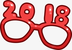 2018红色卡通眼镜素材