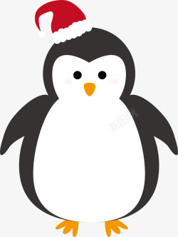 黑色卡通圣诞节企鹅素材