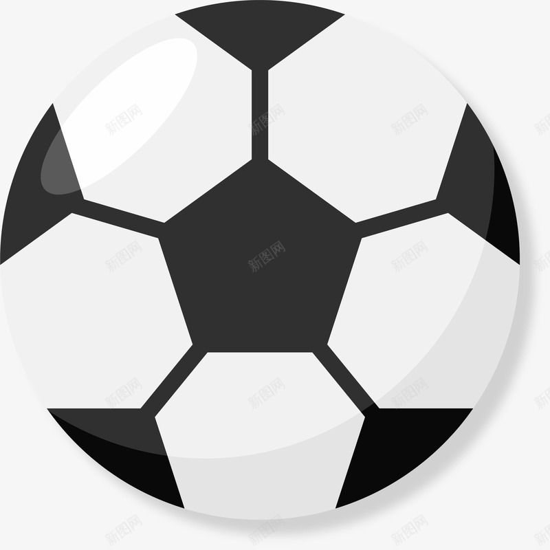 黑白色块足球案png免抠素材_新图网 https://ixintu.com 卡通 矢量图案 装饰 足球 运动 黑白色块