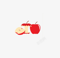 啃噬苹果插画素材