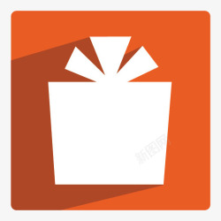 橙色礼品盒白色礼品盒橙色底纹图标高清图片