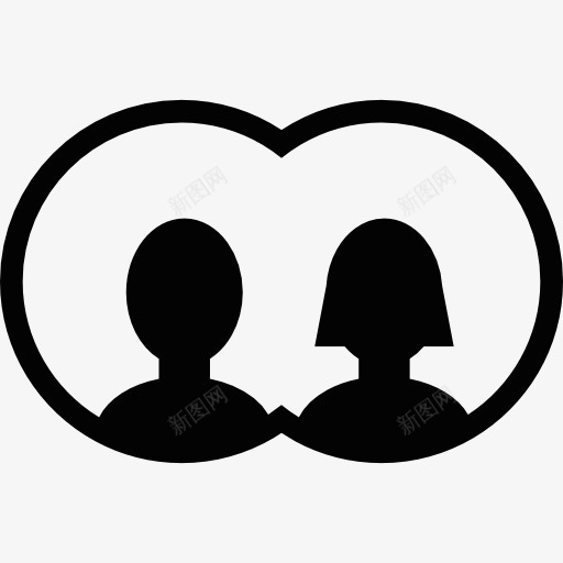 情侣头像图标png_新图网 https://ixintu.com 女性 用户 用户头像 男性 社会剪影