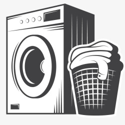 烘衣服机器清洗洗衣机矢量图高清图片