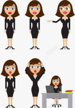 业务女性卡通女性业务员高清图片