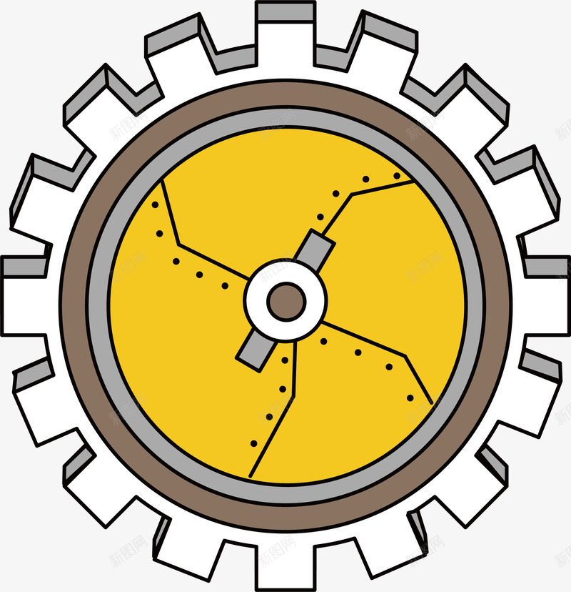 卡通齿轮png免抠素材_新图网 https://ixintu.com 卡通 机械 齿轮