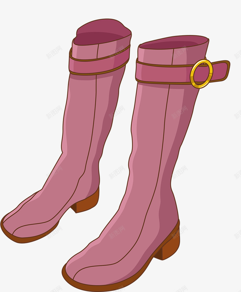 女性靴子png免抠素材_新图网 https://ixintu.com 卡通 粉色 长靴 靴子 鞋子