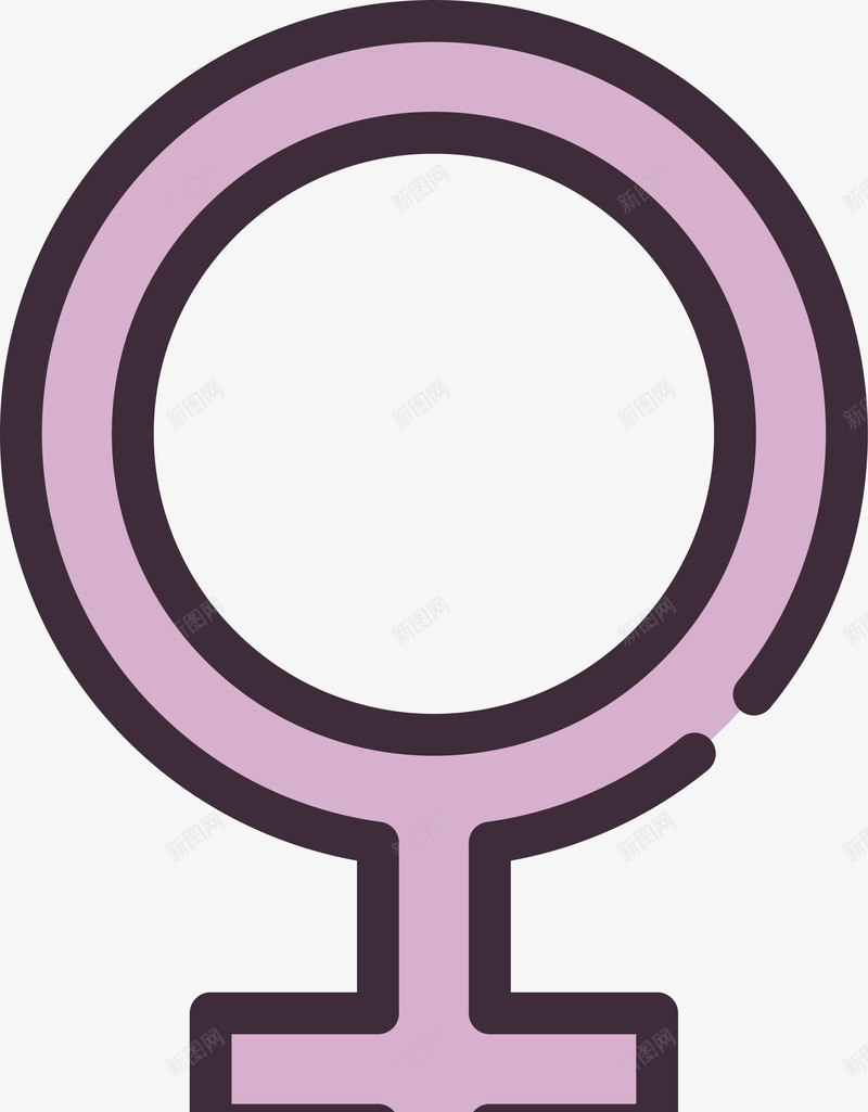 淡粉色女生图标png_新图网 https://ixintu.com 关爱女性 图标 女性符号 女生符号 性别符号 标识 粉色