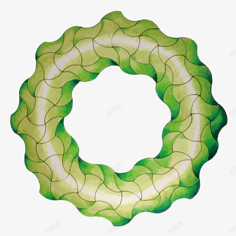 绿色曲线圆环png免抠素材_新图网 https://ixintu.com PNG PNG免费下载 PNG图片 圆环 手绘 曲线 绿色