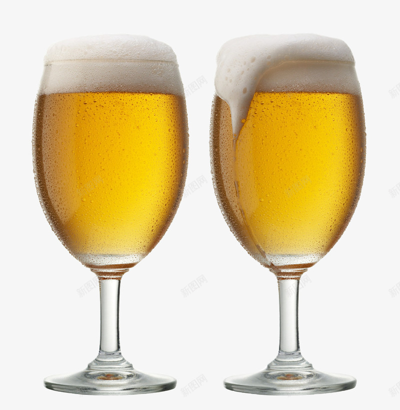 两杯啤酒png免抠素材_新图网 https://ixintu.com 两杯酒 啤酒 香槟 高脚杯