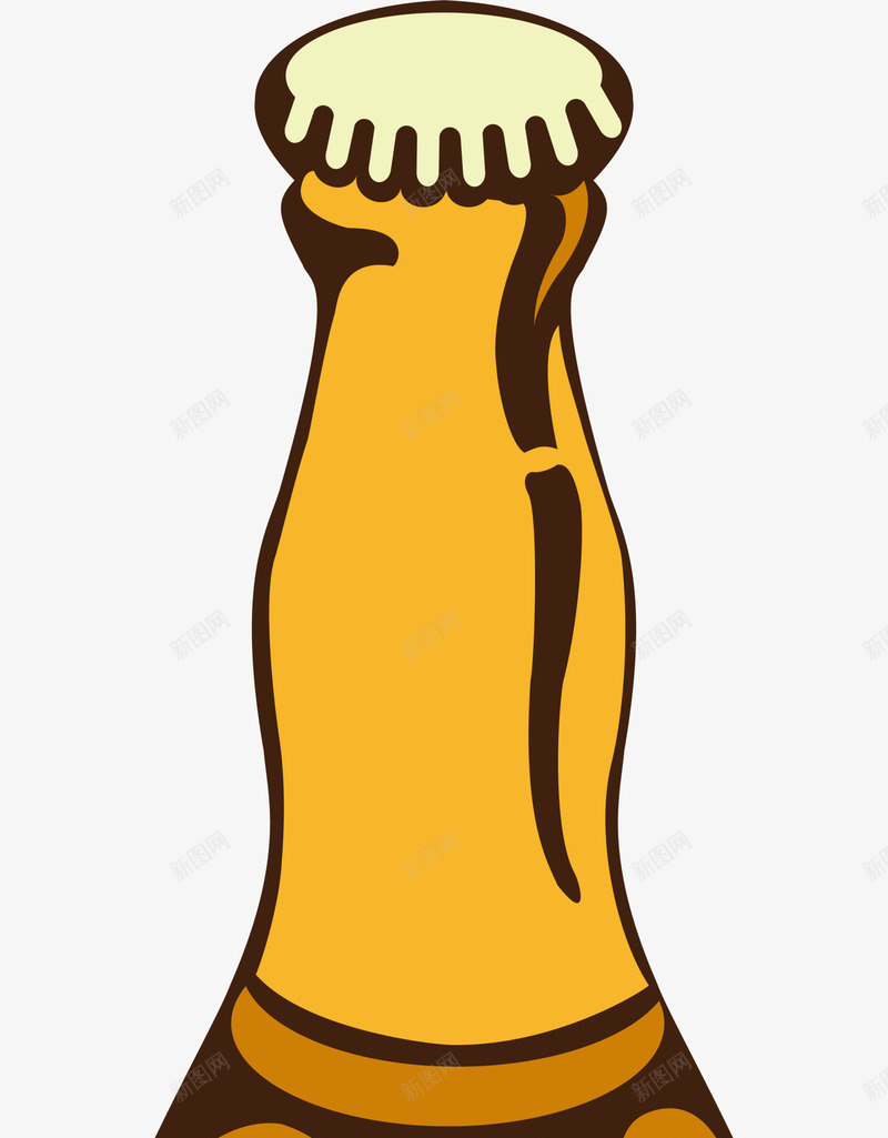 黄色简约啤酒png免抠素材_新图网 https://ixintu.com 啤酒 复古 简约 线条 装饰图案 酒瓶 饮料 黄色