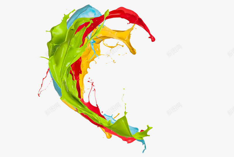 彩色水泼墨png免抠素材_新图网 https://ixintu.com 动感 喷溅 墨 彩色