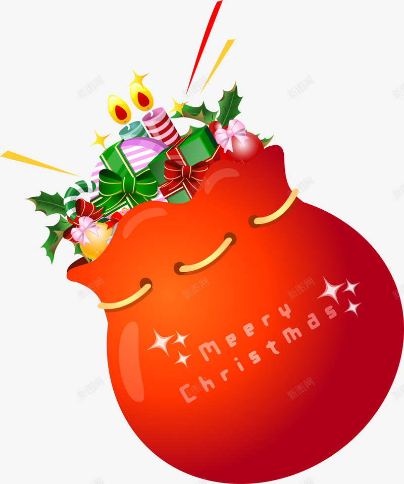 卡通圣诞节礼物袋子png免抠素材_新图网 https://ixintu.com Christma Christmas Merry 圣诞快乐 圣诞节 礼品袋 礼物袋 装饰图案