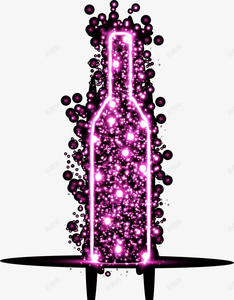 紫色闪耀酒瓶png免抠素材_新图网 https://ixintu.com 啤酒 清新牌子 简约酒瓶 紫色酒瓶 装饰图案 酒吧 闪耀光芒