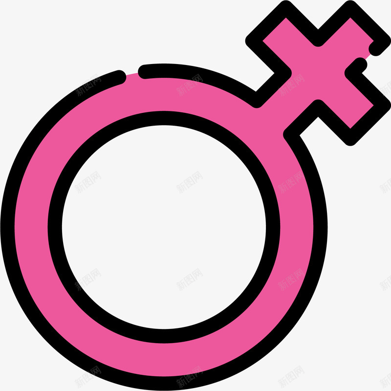 粉色女生符号图标png_新图网 https://ixintu.com 关爱女性 图标 女性符号 女生符号 性别符号 标识 粉色