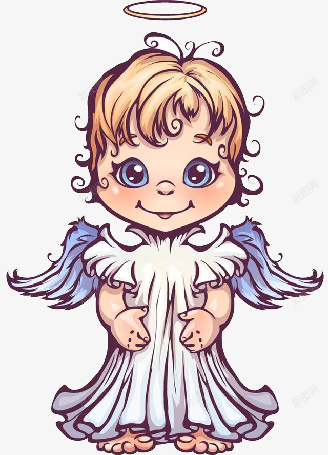 小娃娃天使png免抠素材_新图网 https://ixintu.com 卡通手绘 可爱画风 天使 带翅膀的女孩 精灵 装饰