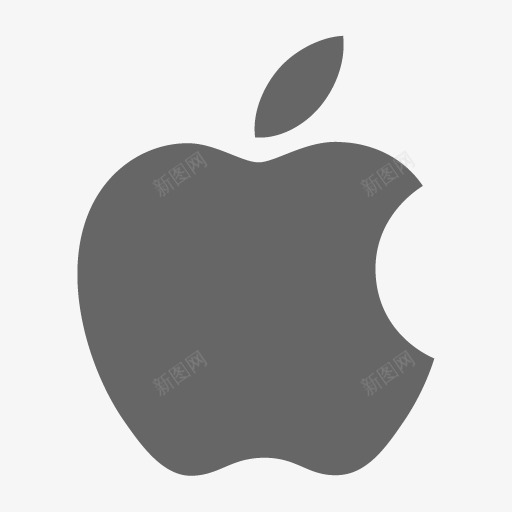 灰色卡通手绘苹果图标png_新图网 https://ixintu.com 卡通 灰色 苹果