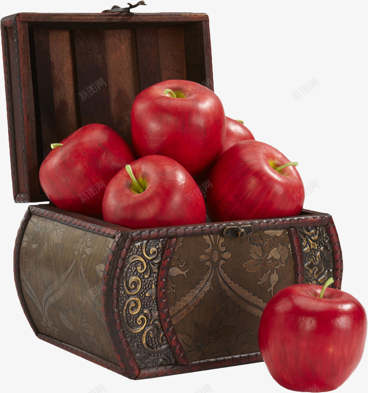 盒子里的红苹果png免抠素材_新图网 https://ixintu.com 果子 盒子 红色 苹果