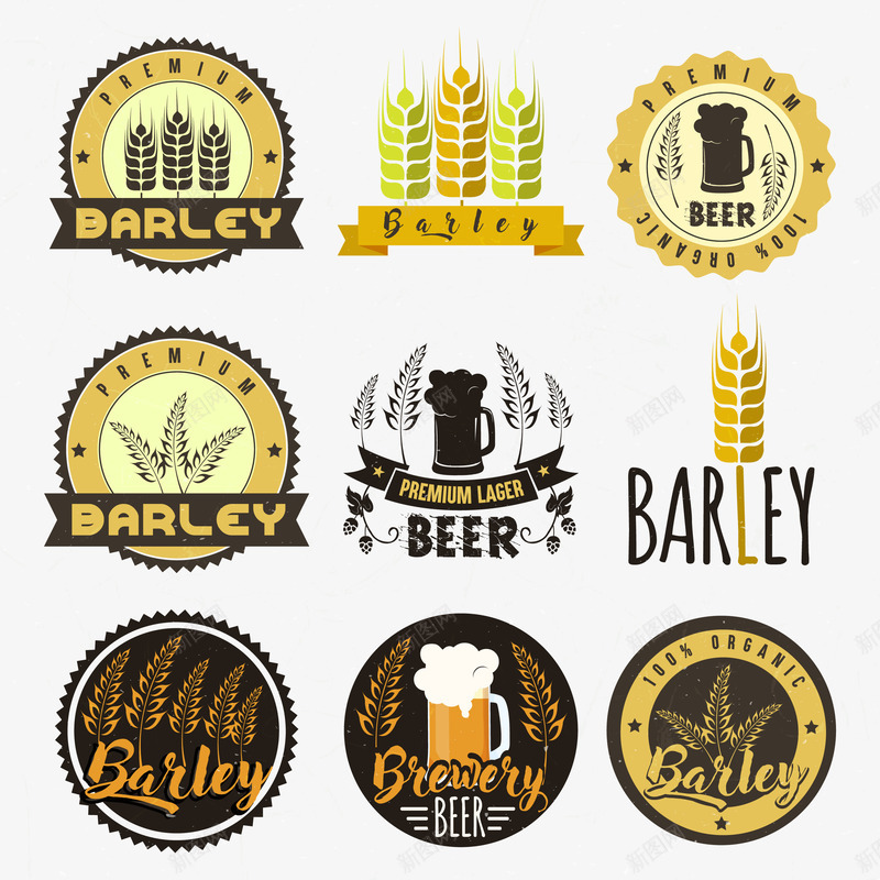 小麦图标啤酒png_新图网 https://ixintu.com 啤酒 图标 彩色小麦 气泡 食物 饮料 齿轮