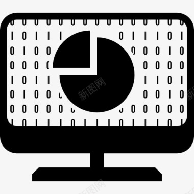 电脑屏幕饼图符号图标图标
