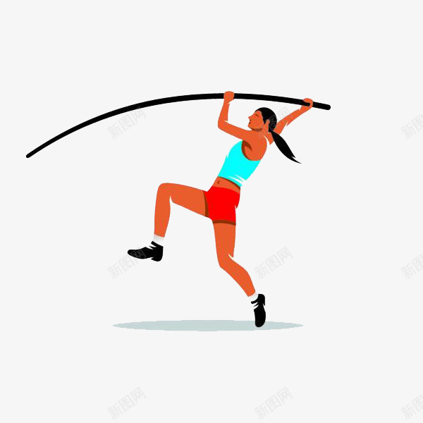 手绘彩色撑杆跳运动女性png免抠素材_新图网 https://ixintu.com 体育 女运动员 撑杆跳 撑杆跳助跑 运动 运动会