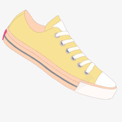 卡通黄色的女性休闲鞋素材