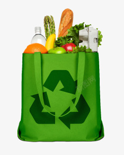 绿色环保袋绿色环保袋和果蔬面包高清图片