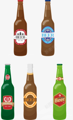 手绘啤酒矢量图素材