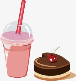 桂圆红枣奶茶蛋糕吃的矢量图高清图片