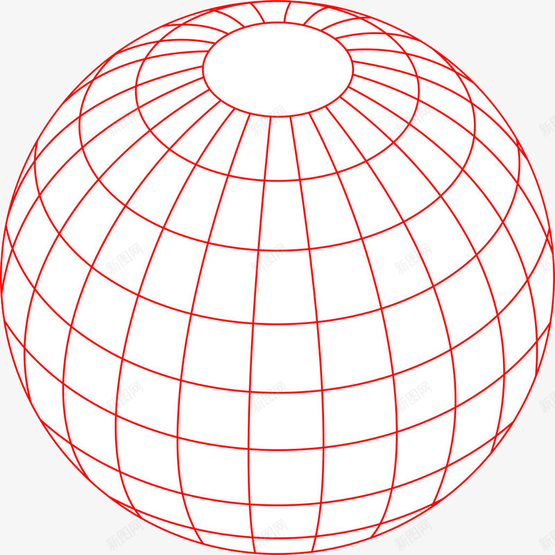 红色地球经纬png免抠素材_新图网 https://ixintu.com 东经 北纬 南纬 地球经纬 本初子午线 红色 西经 赤道