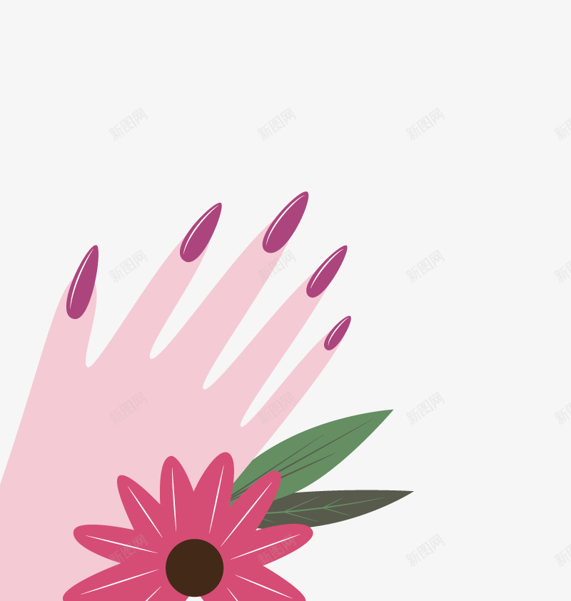 女性美甲png免抠素材_新图网 https://ixintu.com 免扣png素材 免费png素材 手 指甲油 红色 花朵