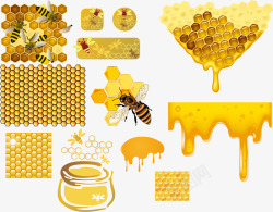 蜜蜂蜂蜜蜂窝素材