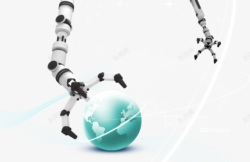 机械手psd免抠素材_新图网 https://ixintu.com 商务 地球 工程 机器人 机械手 电子 科技 领先全球