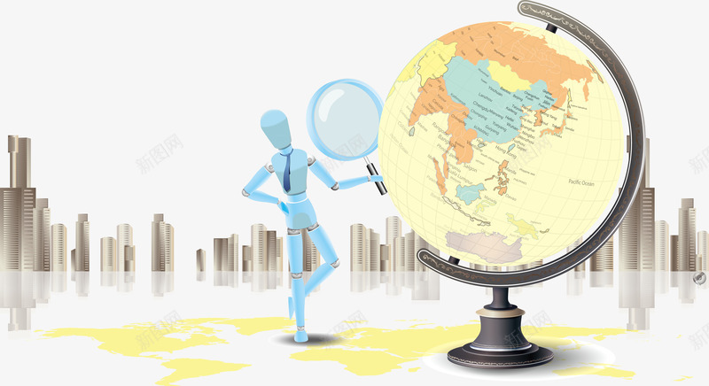 地球与城市图标png_新图网 https://ixintu.com 世界各地 世界图标 世界地图 全球 图标 在世界范围内 地图 地图图标 地球 地球仪 大陆 建筑 机器人 素描
