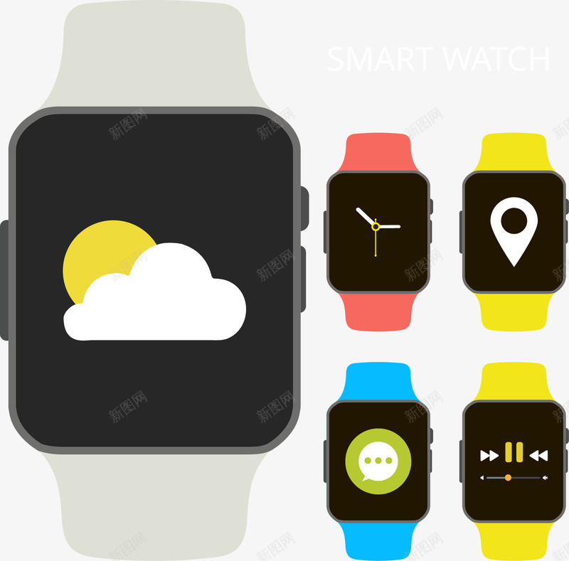 智能手表png免抠素材_新图网 https://ixintu.com 手表 智能手表 苹果手表
