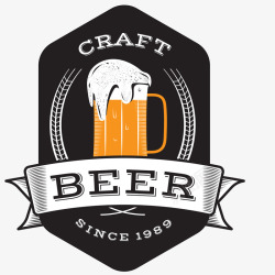 啤酒节标签设计几何形节日徽章矢量图高清图片