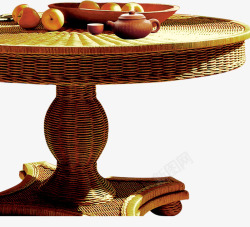 唯美精美复古中国风桌子藤条苹果素材