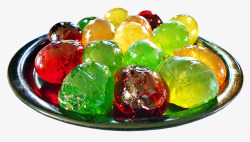 果盘里的彩色糖果素材