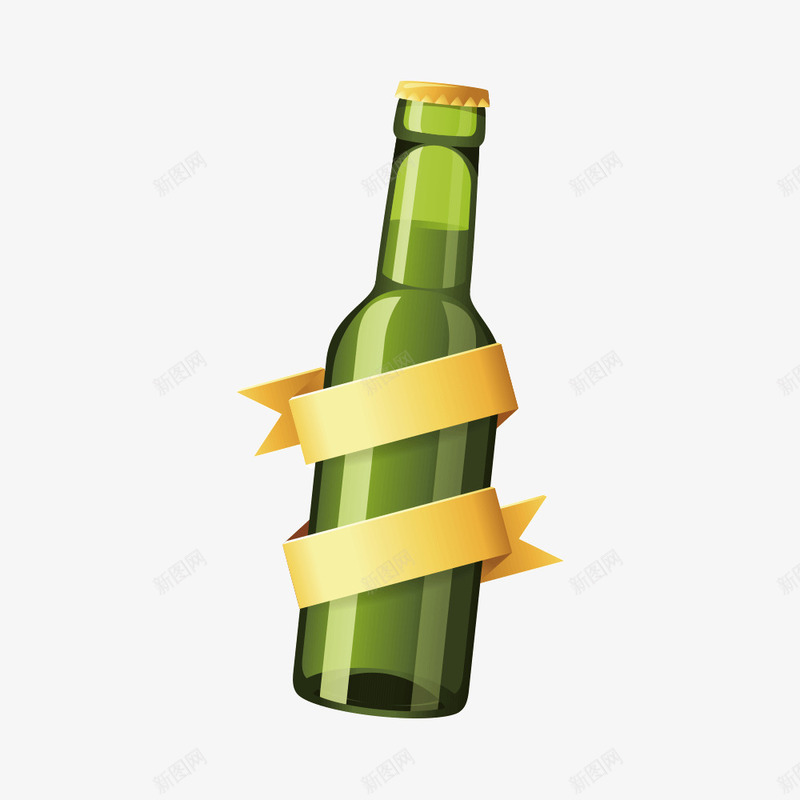 啤酒瓶png免抠素材_新图网 https://ixintu.com 包装 啤酒 瓶 绿色