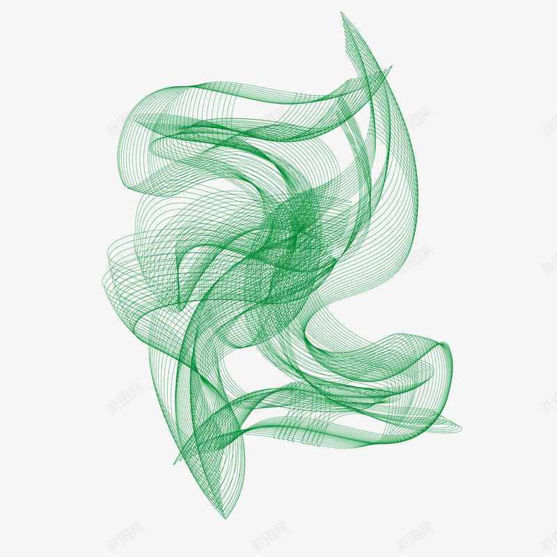 绿色复杂三维曲线矢量图ai免抠素材_新图网 https://ixintu.com 三维 复杂 曲线 绿色 矢量图
