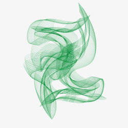绿色复杂三维曲线矢量图素材
