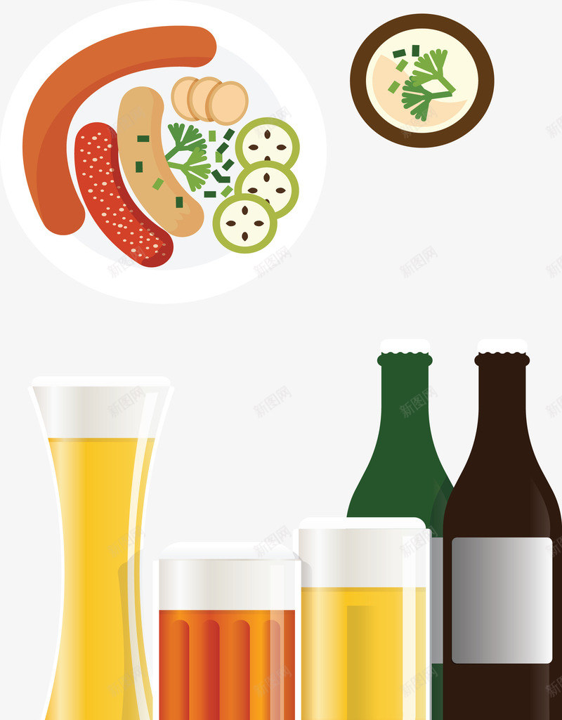 德国啤酒和美食png免抠素材_新图网 https://ixintu.com ppt旅游插图 创意图表 商业策略