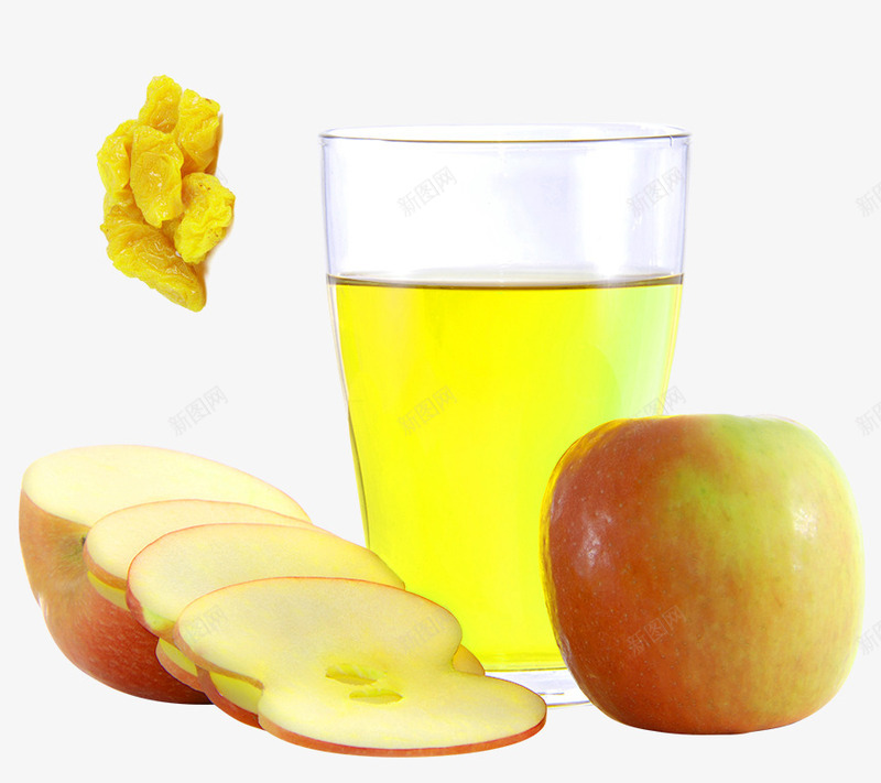苹果汁和切片苹果png免抠素材_新图网 https://ixintu.com 淡黄色 苹果汁素材