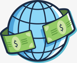 蓝色地球金融货币矢量图素材