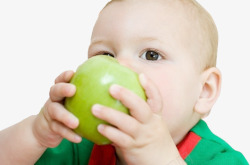 宝宝吃苹果素材