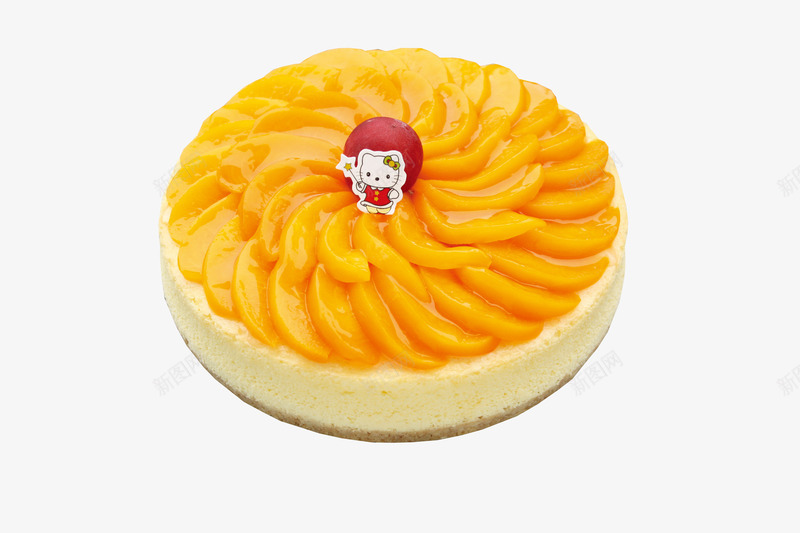 黄桃重乳酪蛋糕png免抠素材_新图网 https://ixintu.com 慕斯蛋糕 樱桃 水果 黄桃蛋糕
