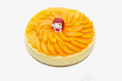 水果慕斯蛋糕黄桃重乳酪蛋糕高清图片