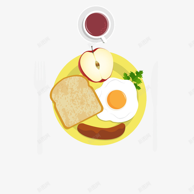 丰盛早餐套餐png免抠素材_新图网 https://ixintu.com 套餐 火腿 苹果 西餐 面包 鸡蛋