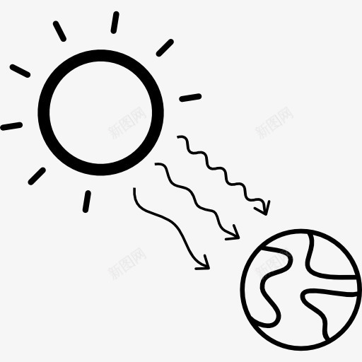 太阳辐射的象征图标png_新图网 https://ixintu.com 地球 地球能量 太阳辐射 权力符号 空间 辐射
