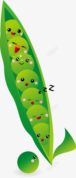 卡通青豆豌豆高清图片